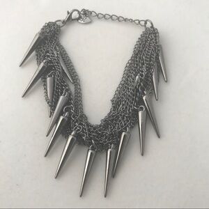 Hematite Tone Spike Bracelet